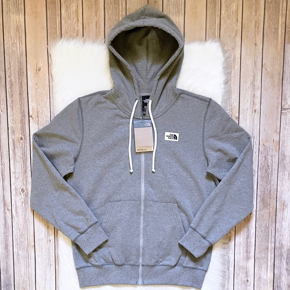 The North Face Men’s Heritage Patch Full Zip Hoodie In Grey - Picture 2 of 7